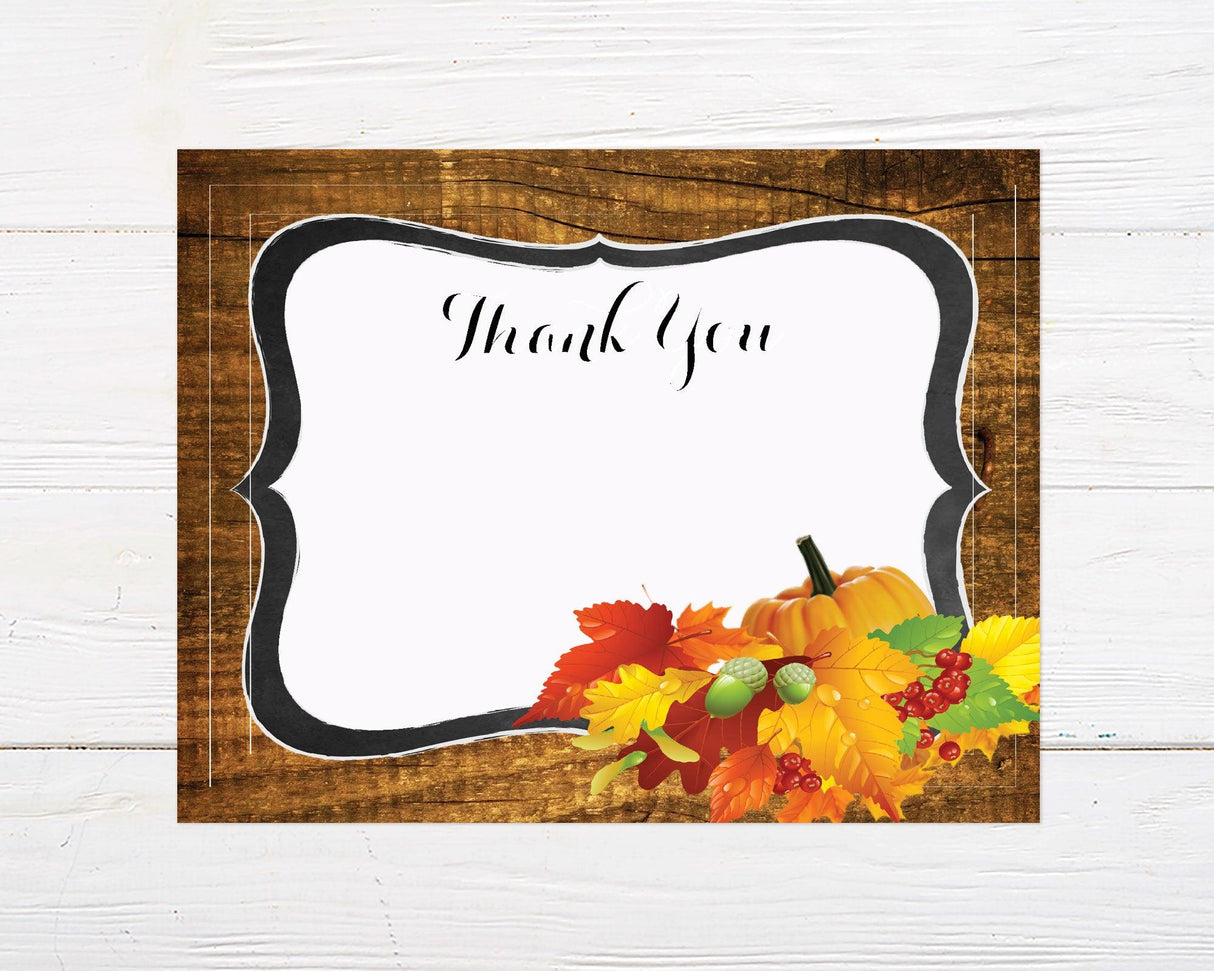 Rustic Fall Thank You Card - goprintplus