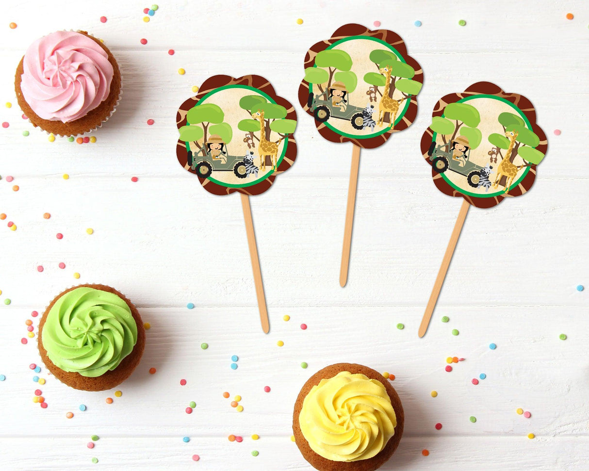 Safari Birthday Cupcake Topper - goprintplus