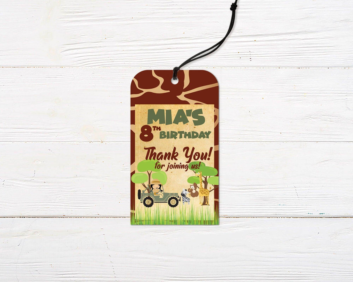 Safari Birthday Favor Tag - goprintplus