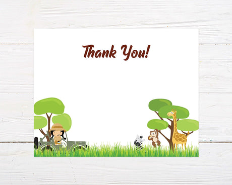 Safari Birthday Thank You Card - goprintplus