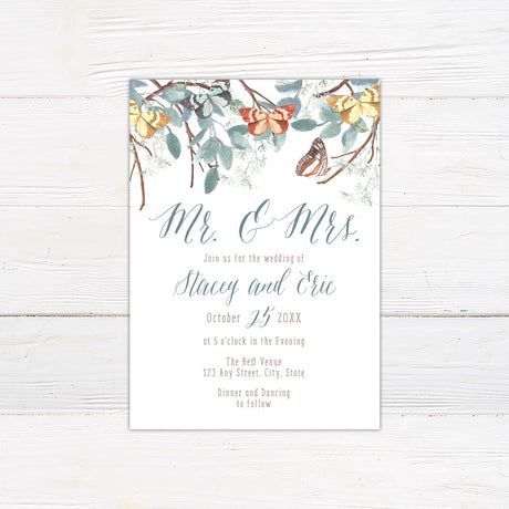 Sage Butterfly Invitations - goprintplus