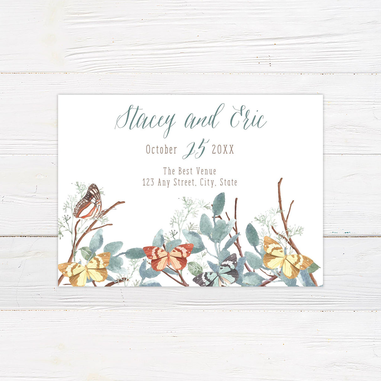 Sage Butterfly Invitations - goprintplus