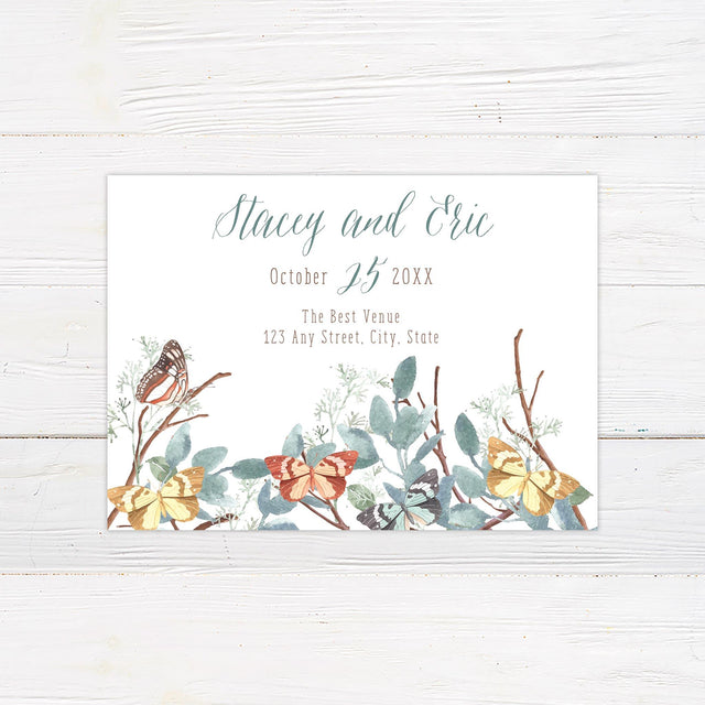 Sage Butterfly Save The Date - goprintplus