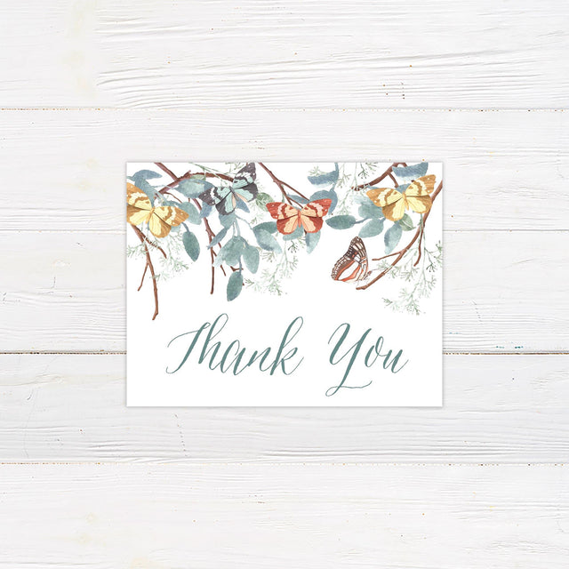 Sage Butterfly Thank You Card - goprintplus