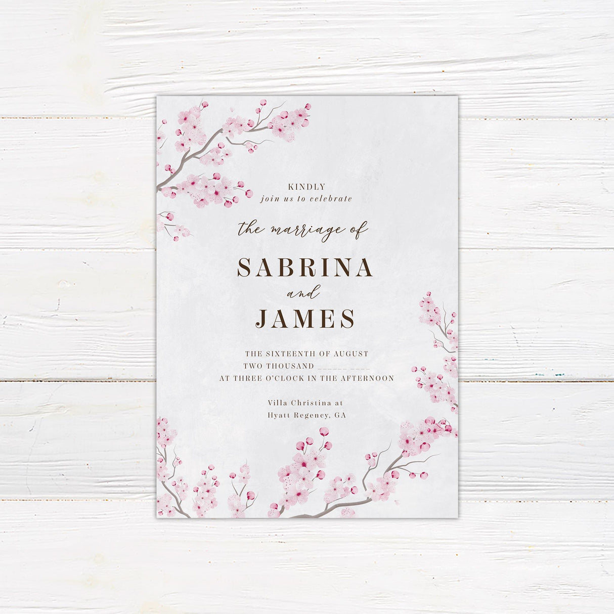 Sakura Flowers Invitation - goprintplus