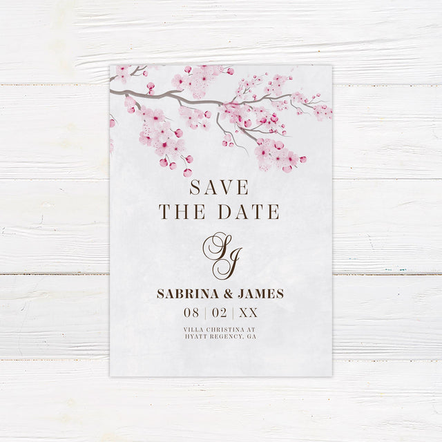 Sakura Flowers Save The Date - goprintplus