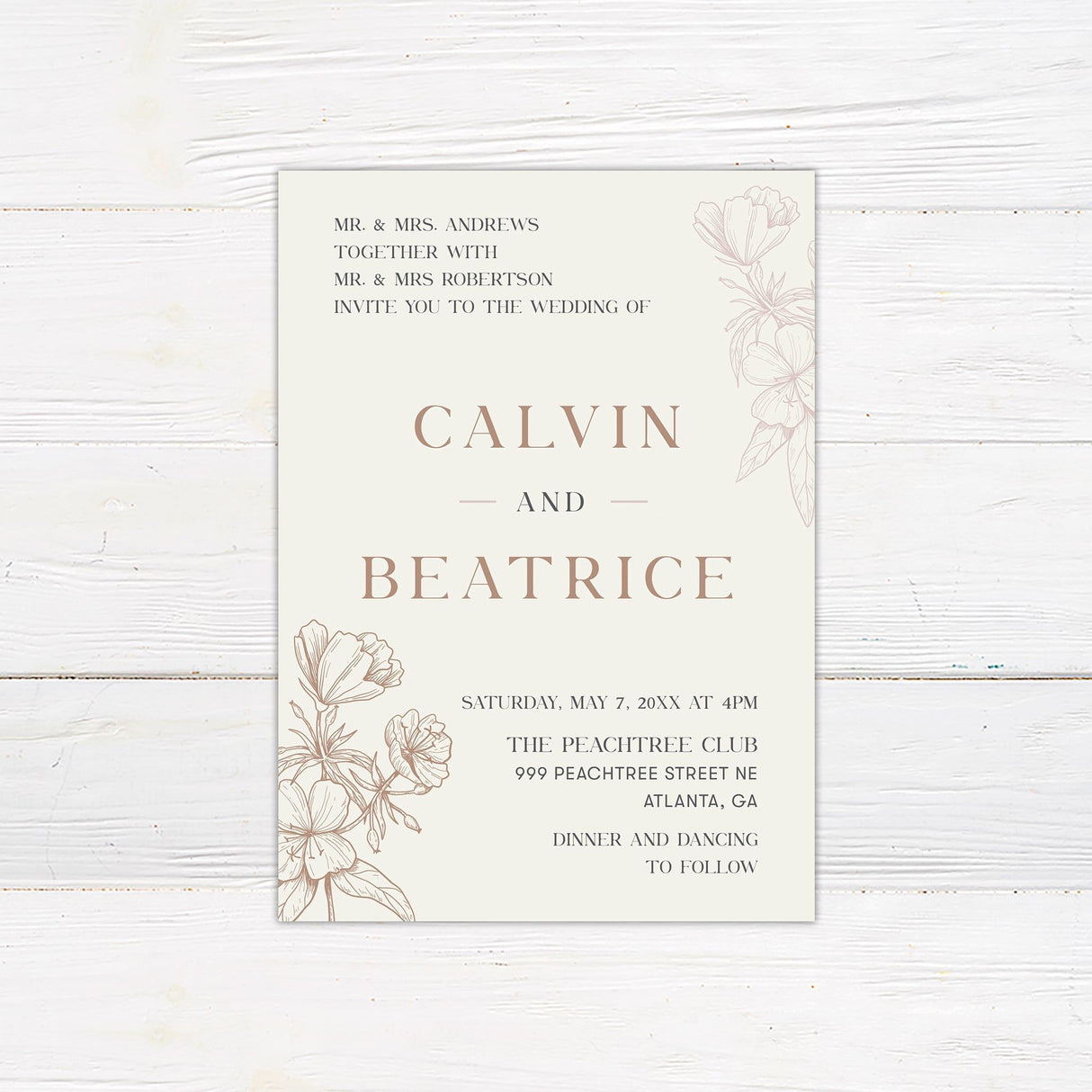 Sandrift Floral Invitations - goprintplus