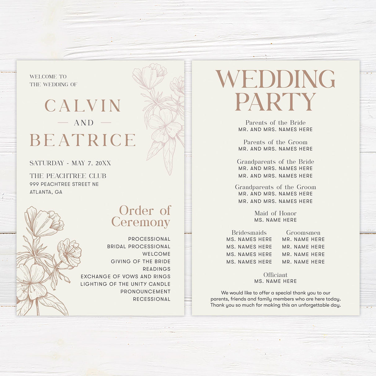 Sandrift Floral Invitations - goprintplus