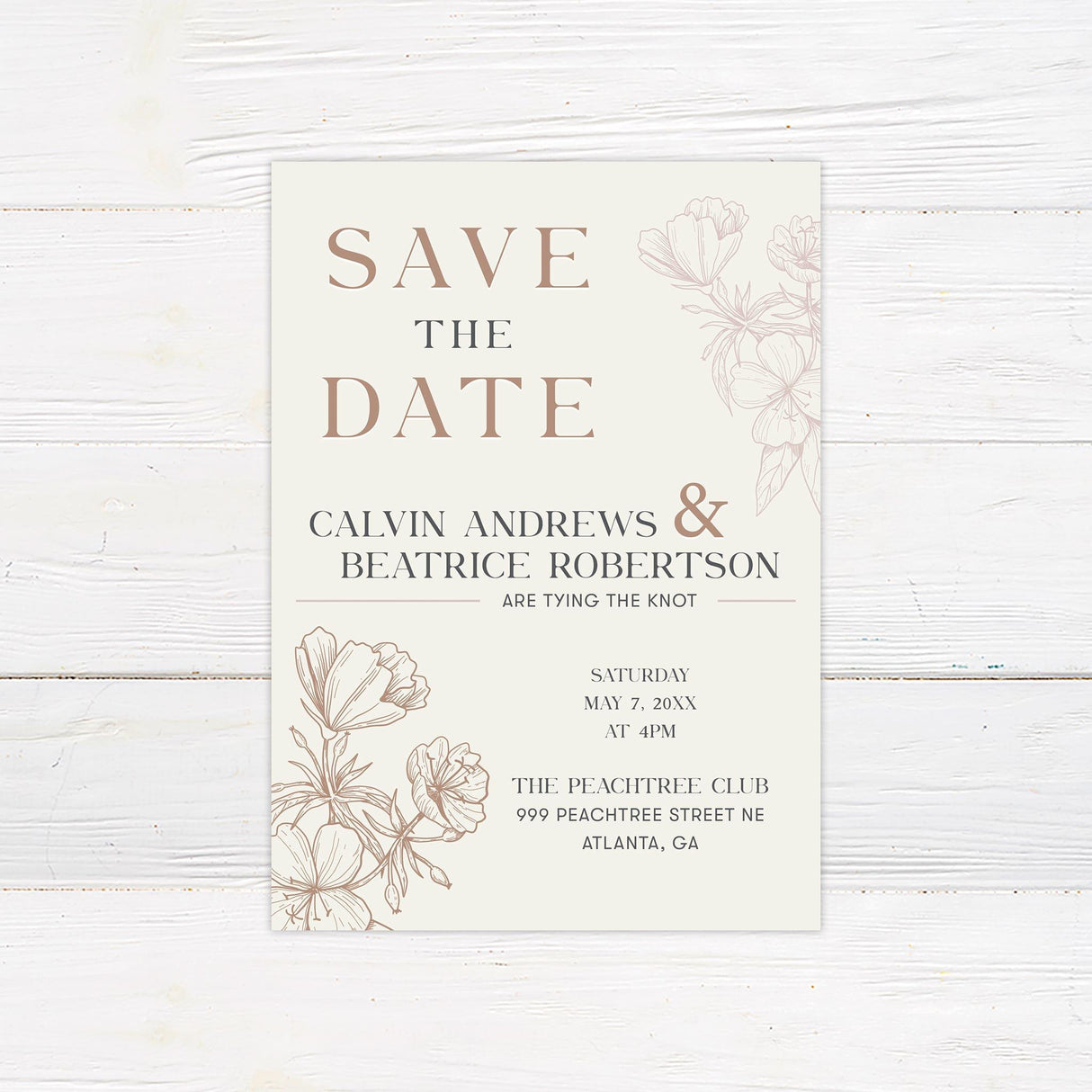 Sandrift Floral Save The Date - goprintplus