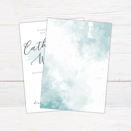 Seafoam Brushstroke Invitations - goprintplus