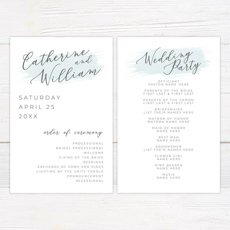 Seafoam Brushstroke Invitations - goprintplus