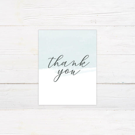 Seafoam Brushstroke Thank You Card - goprintplus