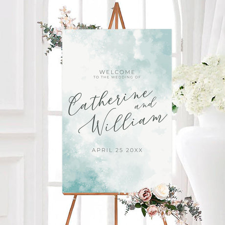 Seafoam Brushstroke Invitations - goprintplus