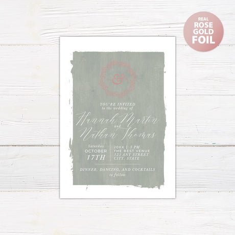 Seafoam Canvas Foil Invitation - goprintplus