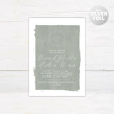 Seafoam Canvas Foil Invitation - goprintplus