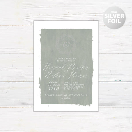 Seafoam Canvas Foil Invitation - goprintplus