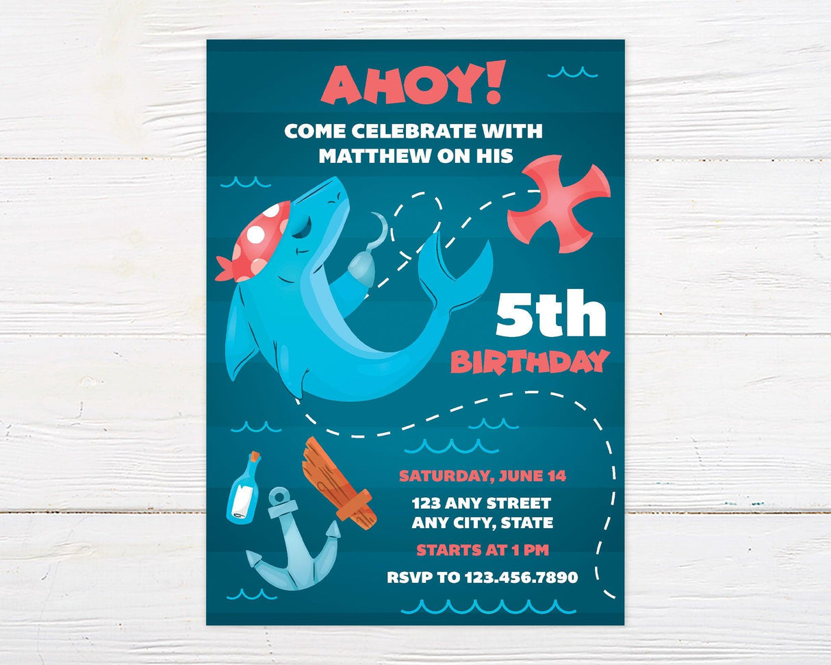 Shark Party Invitation - goprintplus