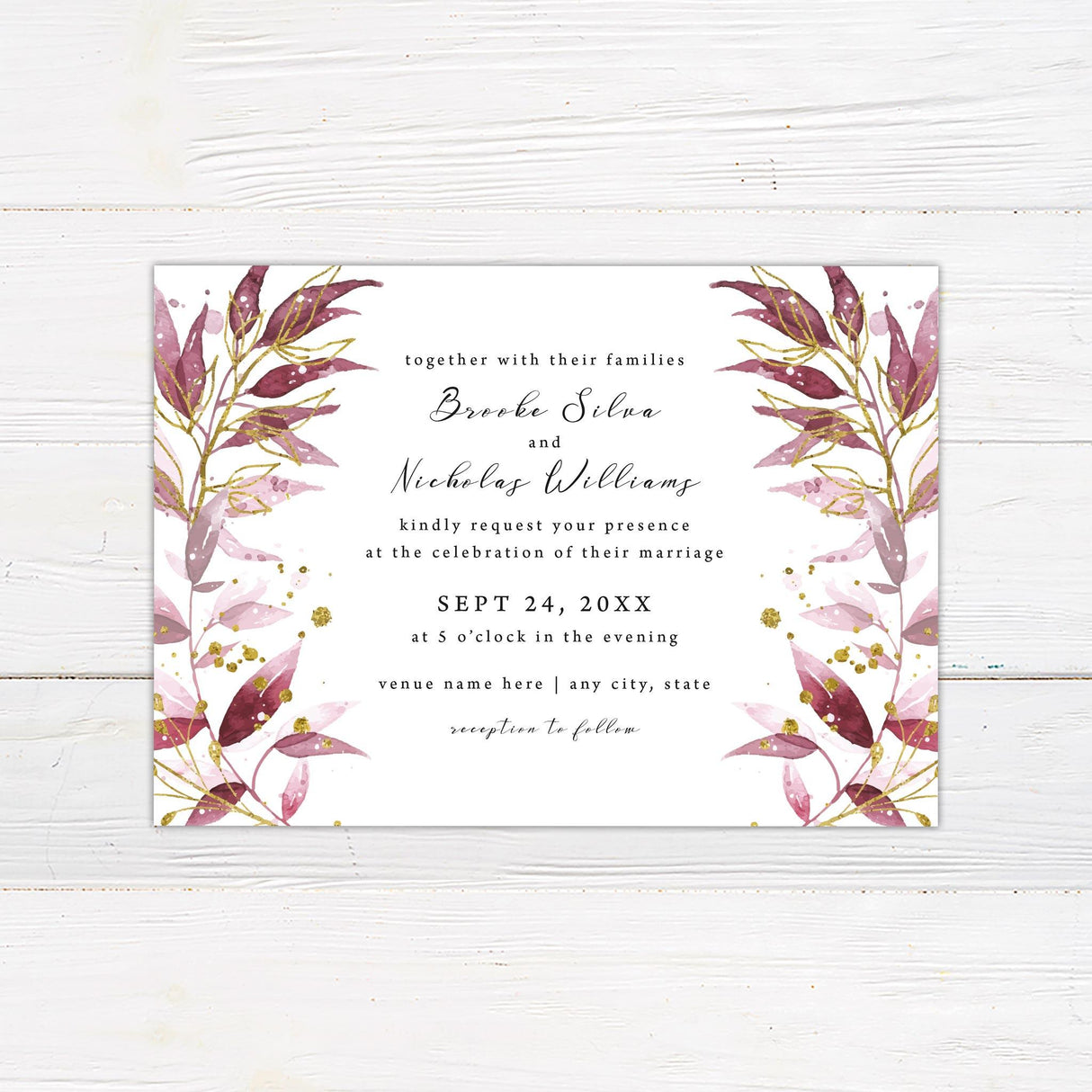 Shimmering Sprigs Invitations - goprintplus