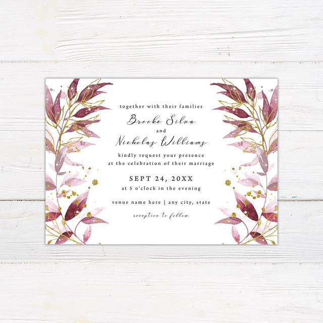 Shimmering Sprigs Invitations - goprintplus