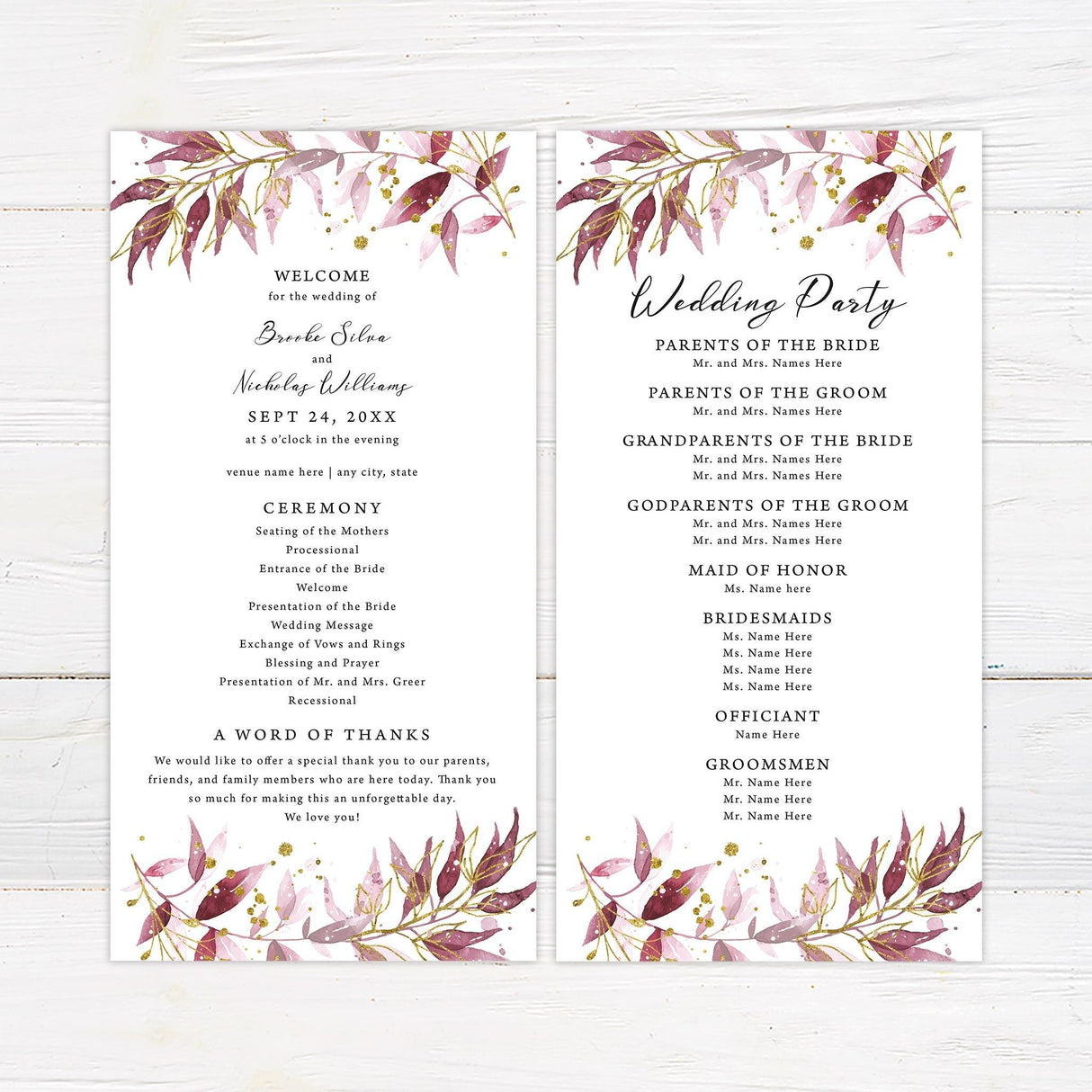 Shimmering Sprigs Invitations - goprintplus