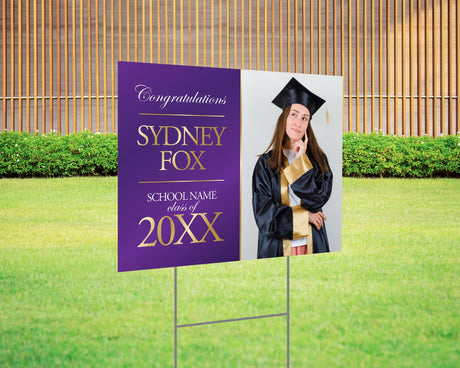 Side Photo Graduation Yard Sign - goprintplus