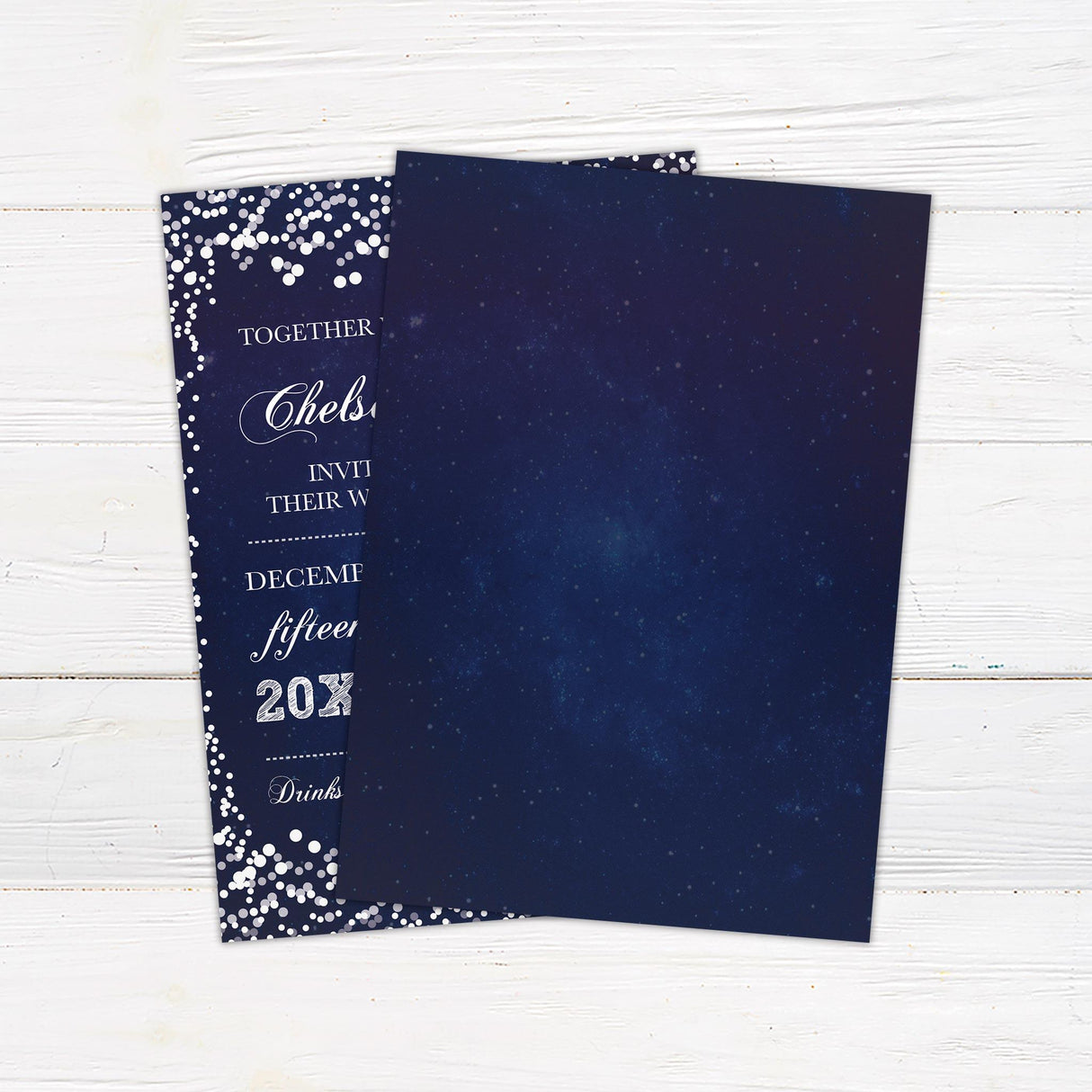 Silver Glitter Invitations - goprintplus