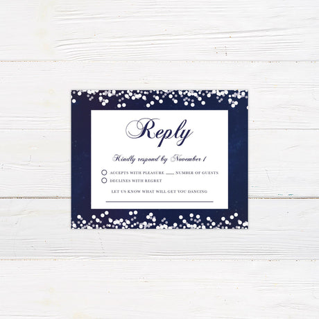 Silver Glitter RSVP - goprintplus