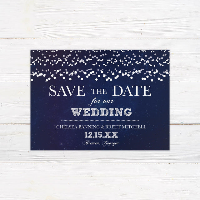 Silver Glitter Save The Date - goprintplus