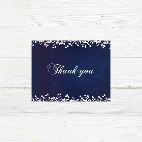 Silver Glitter Thank You Card - goprintplus