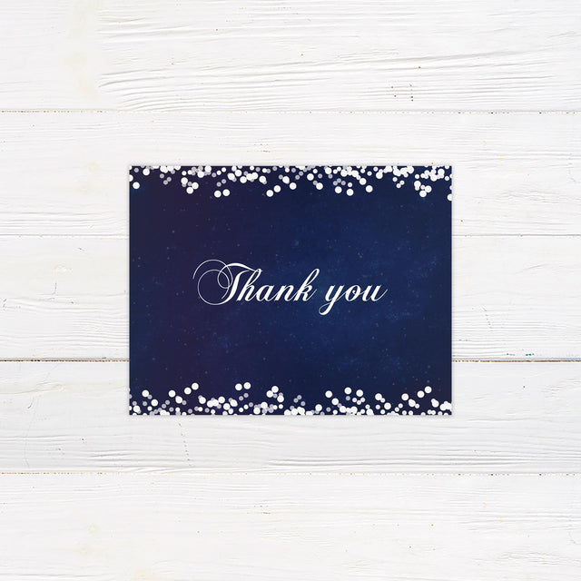 Silver Glitter Thank You Card - goprintplus