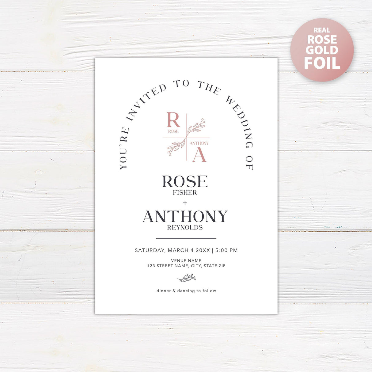 Simple Arch Foil Invitation - goprintplus