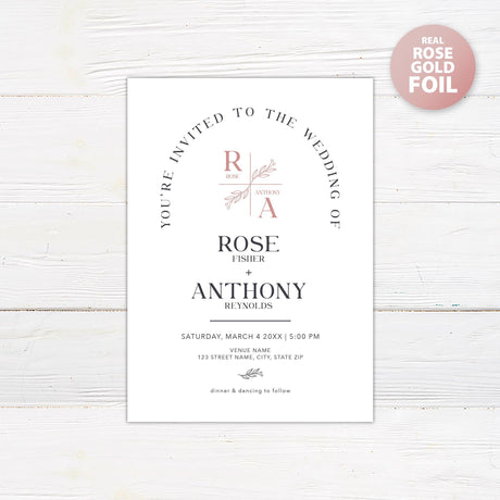 Simple Arch Foil Invitation - goprintplus