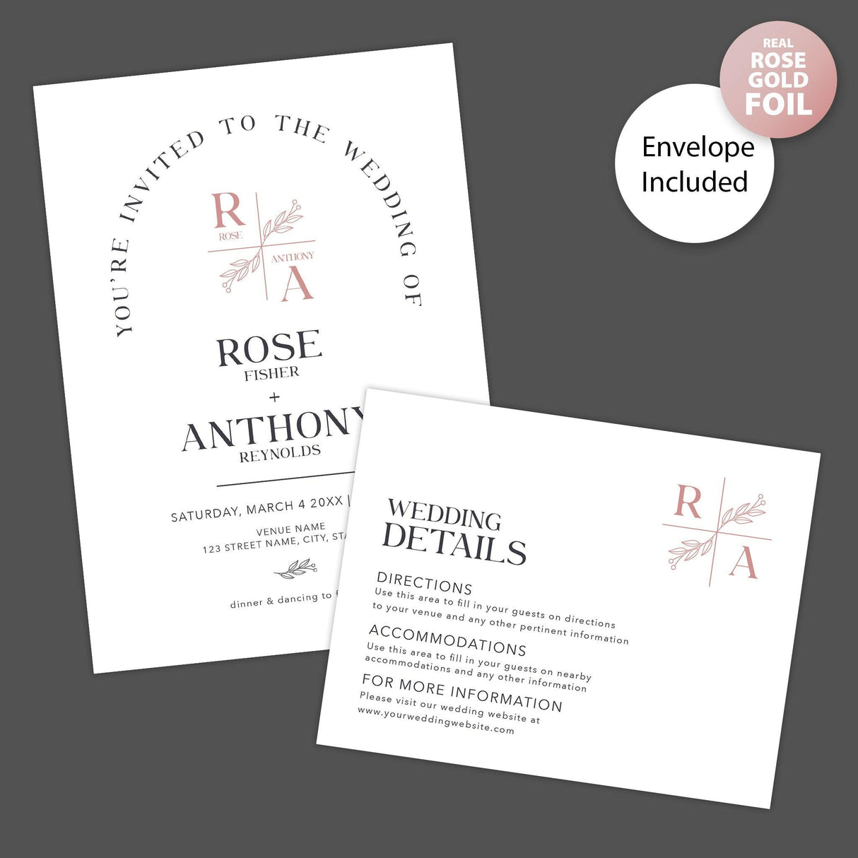 Simple Arch Foil Invitation - goprintplus