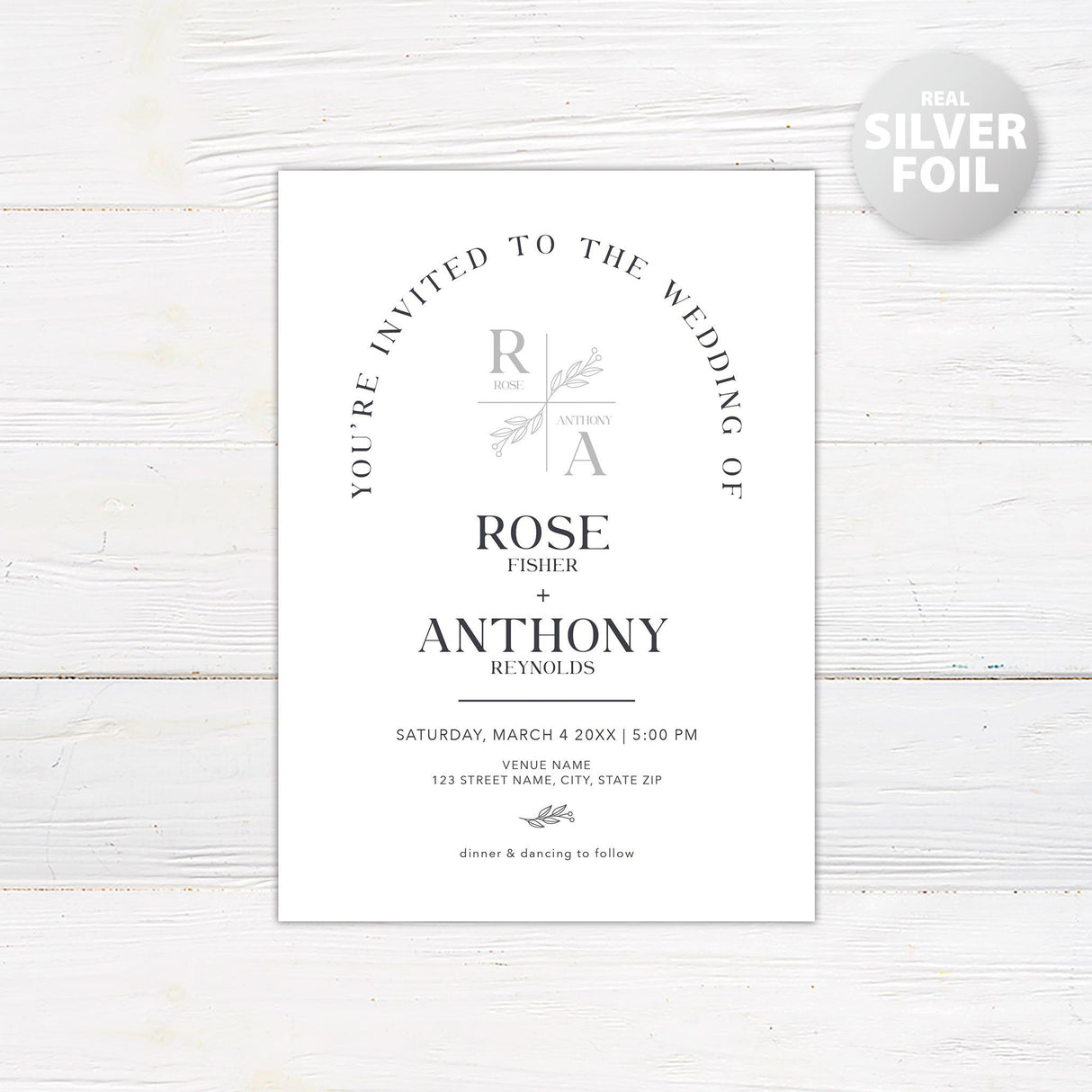 Simple Arch Foil Invitation - goprintplus