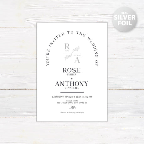 Simple Arch Foil Invitation - goprintplus