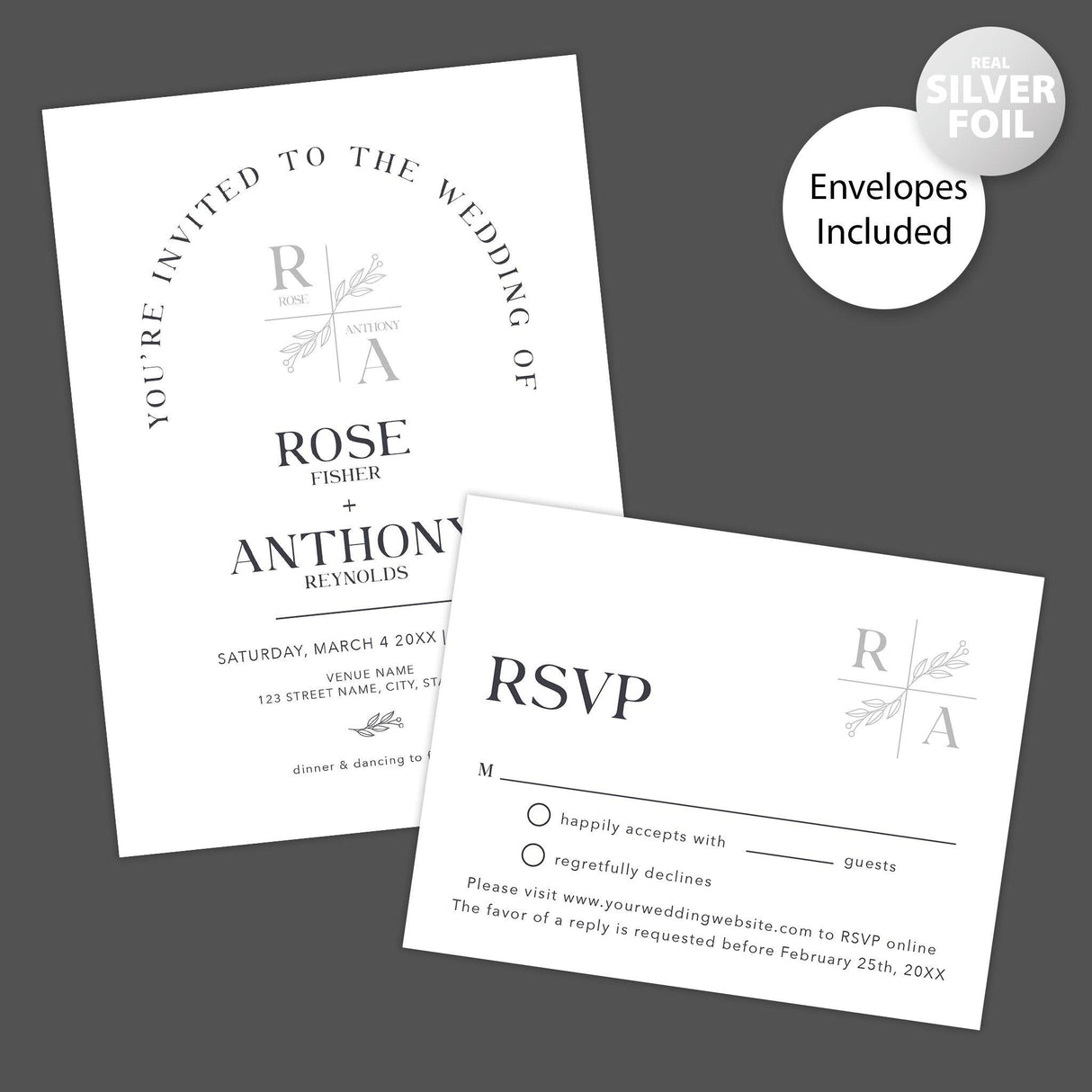 Simple Arch Foil Invitation - goprintplus