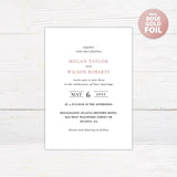 Simple Bold Minimalist Foil Invitation - goprintplus