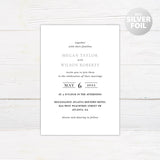 Simple Bold Minimalist Foil Invitation - goprintplus