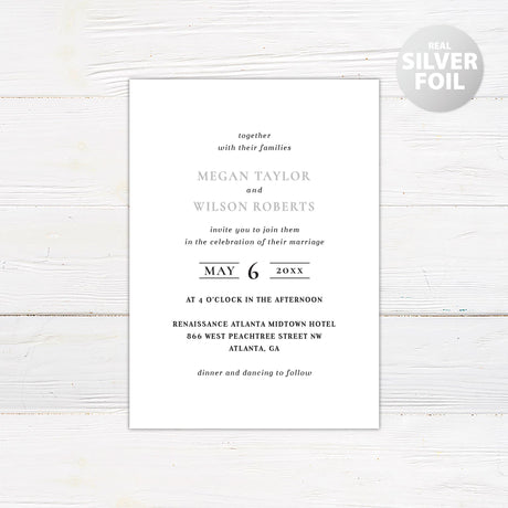 Simple Bold Minimalist Foil Invitation - goprintplus