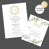 Simple Branches Foil Invitation - goprintplus