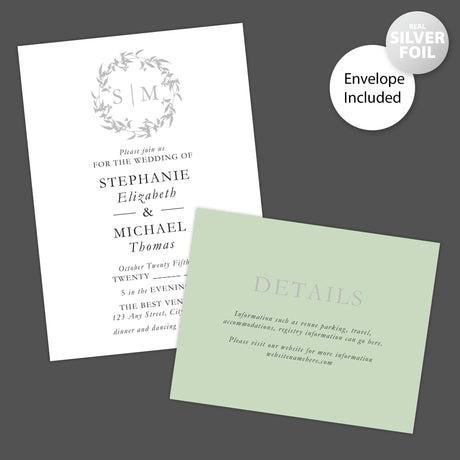 Simple Branches Foil Invitation - goprintplus