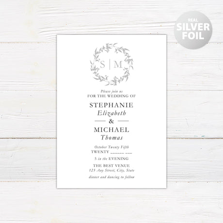 Simple Branches Foil Invitation - goprintplus