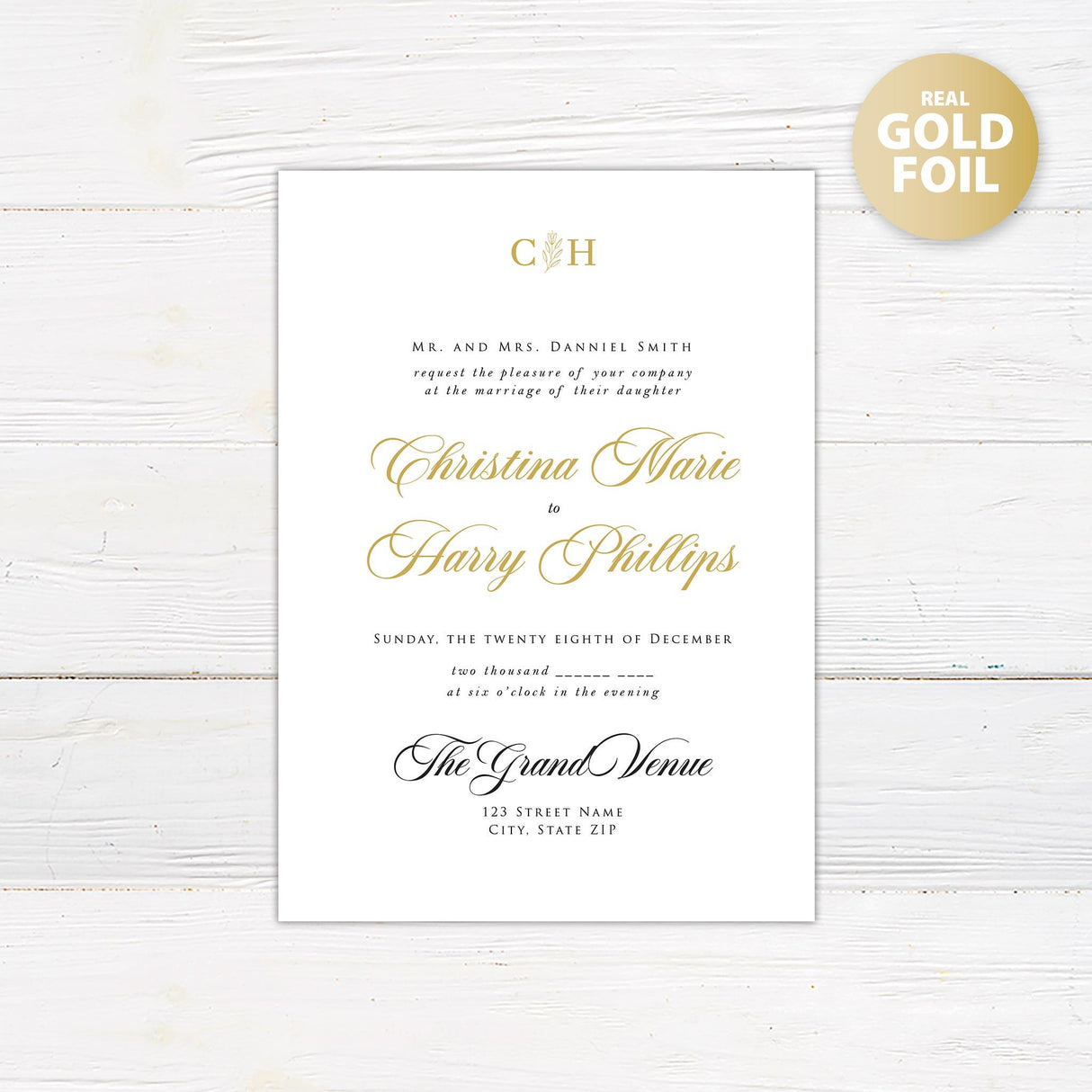 Simple Formal Foil Invitation - goprintplus