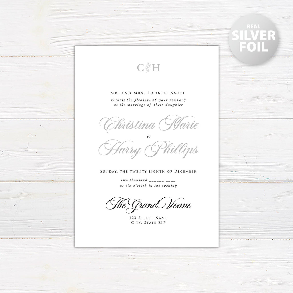 Simple Formal Foil Invitation - goprintplus