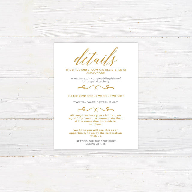 Simple Gold Details Cards - goprintplus