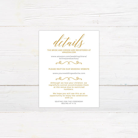 Simple Gold Invitations - goprintplus