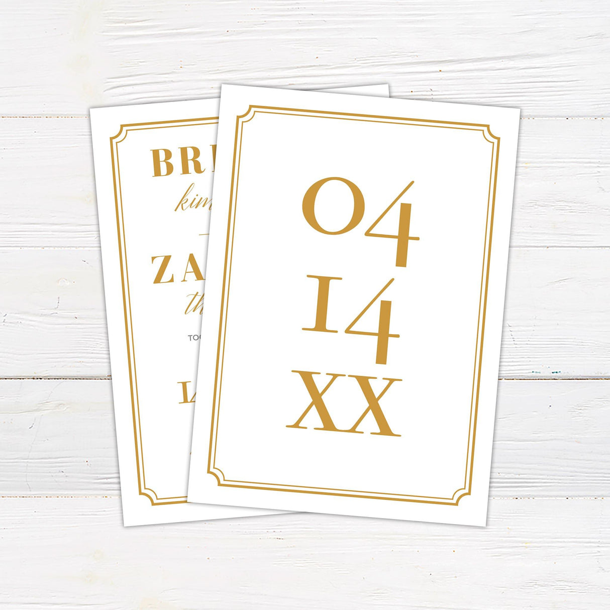 Simple Gold Invitations - goprintplus