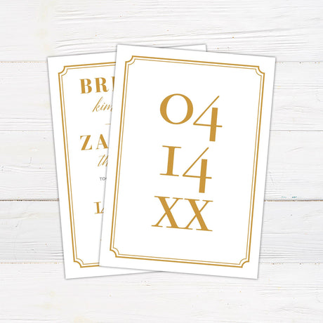 Simple Gold Invitations - goprintplus