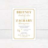 Simple Gold Invitations - goprintplus