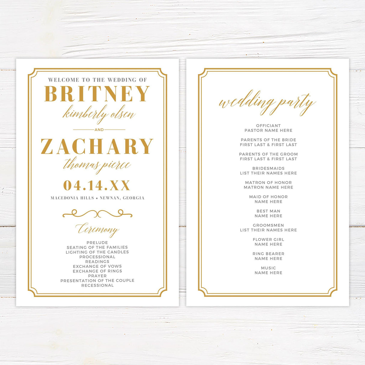 Simple Gold Invitations - goprintplus